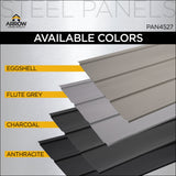 Arrow Steel Panels 2-ft x 4-ft Corrugated Charcoal Galvanized Steel Roof Panel Kit, 8-Pack (45.5 in x 28 in)