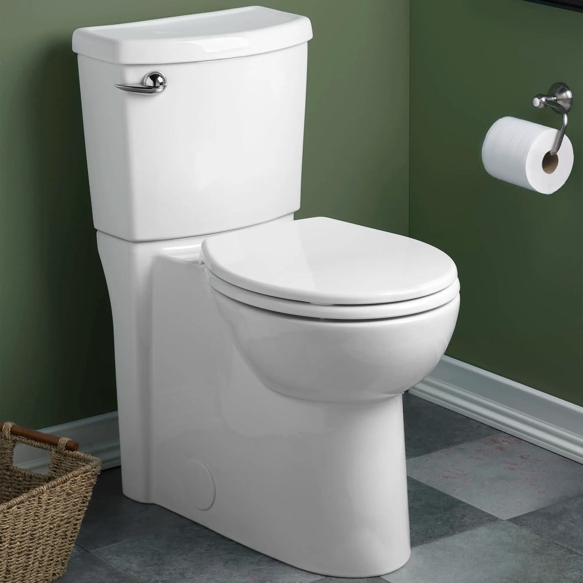 American Standard Cadet 3 White Round Standard Height 2-Piece Toilet, 12-in Rough-In