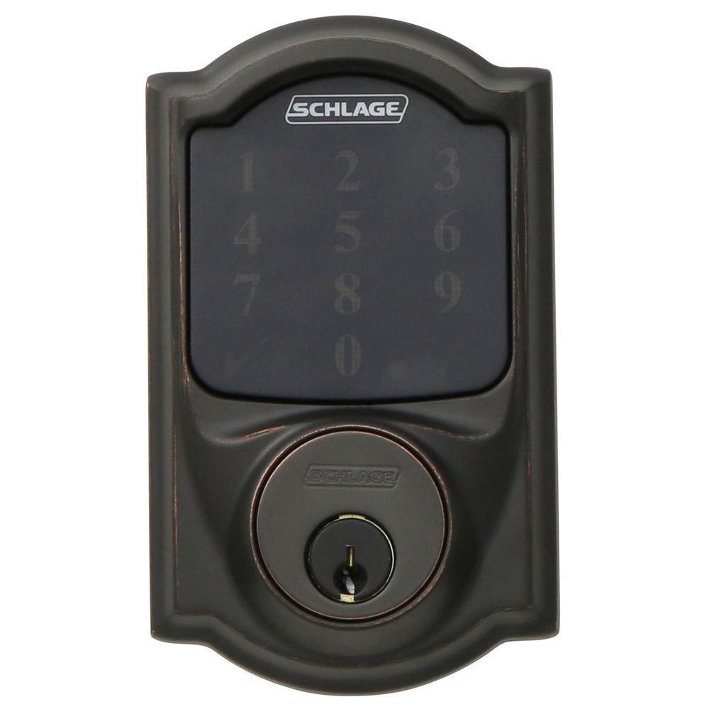 Camelot Aged Bronze Connect Smart Door Lock with Alarm (2-Pack) - Super Arbor
