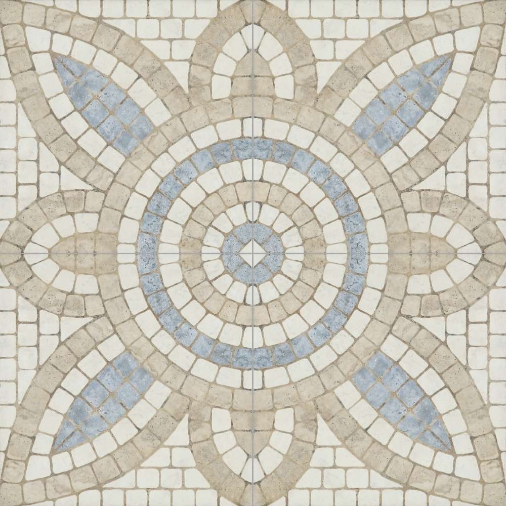 The Tile Life Roman Road Malta 8-in x 8-in Satin Porcelain Encaustic Floor and Wall Tile product image