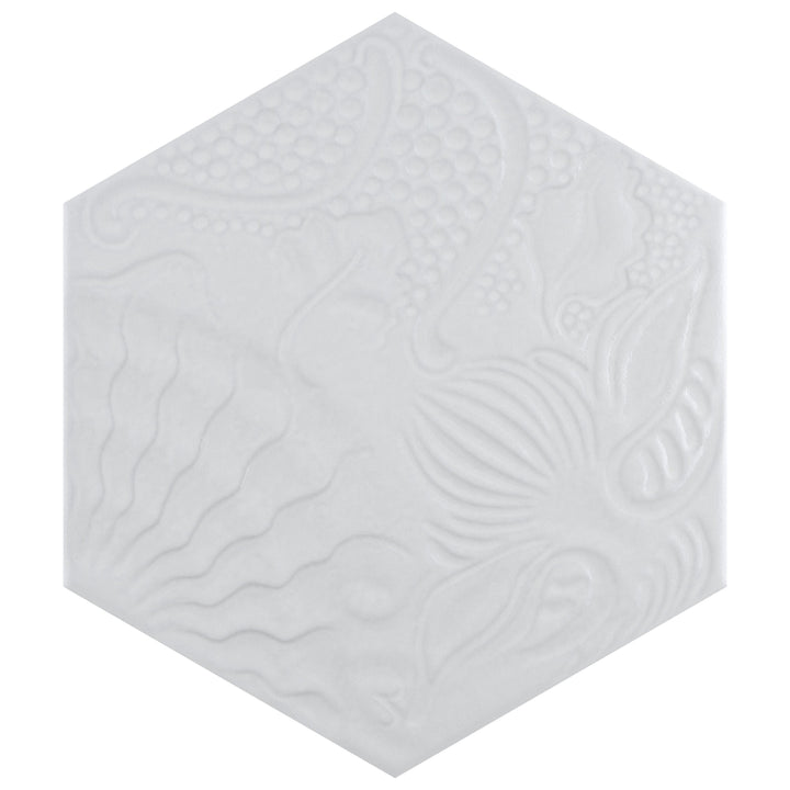 Affinity Tile Gaudi Lux Hex White 9-in x 10-in Multi-finish Porcelain Hexagon Floor and Wall Tile product image