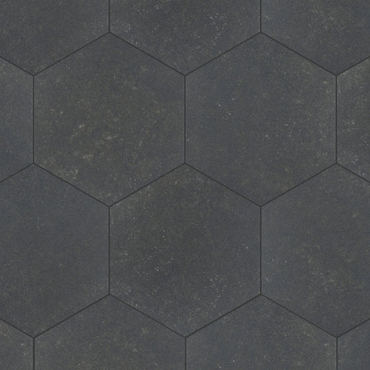 Affinity Tile Traffic Hex Dark Grey 9-in x 10-in Matte Porcelain Cement look Hexagon Floor and Wall Tile product image