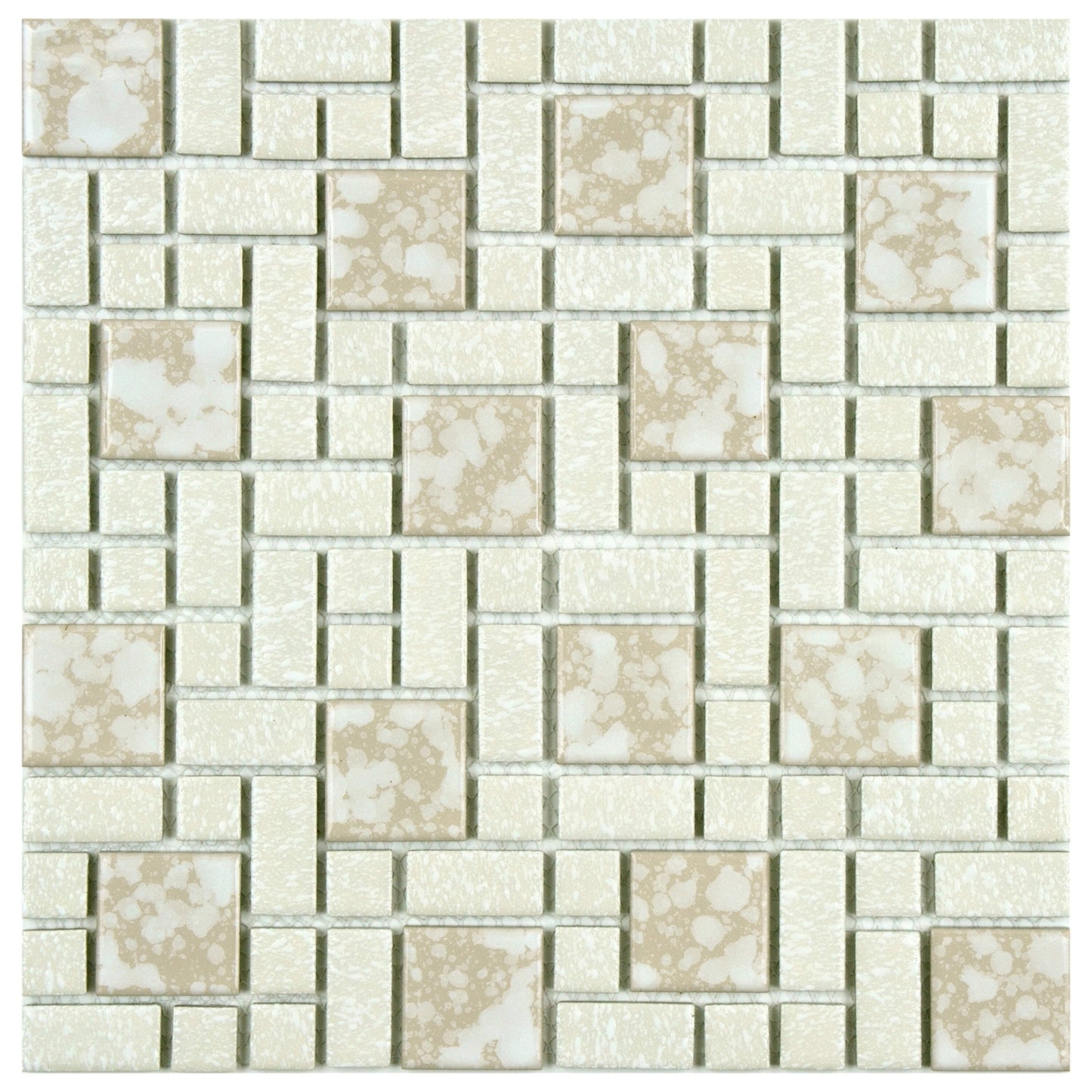 Affinity Tile University Bone 12-in x 12-in Multi-finish Porcelain Mosaic Floor and Wall Tile product image