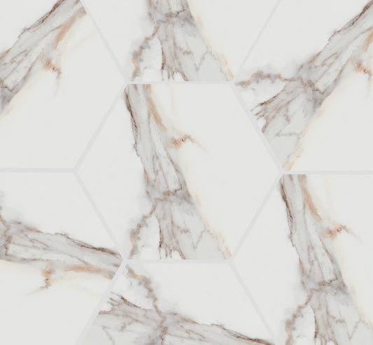 Origin 21 Statuario Crema 10-in x 11-in Matte Porcelain Marble look Hexagon Floor and Wall Tile product image