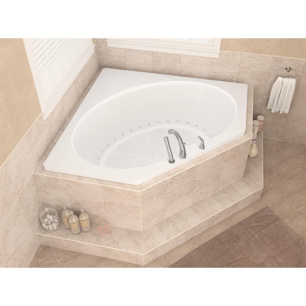 Carnelian 5 ft. Center Drain Air Bath Tub in White - Super Arbor