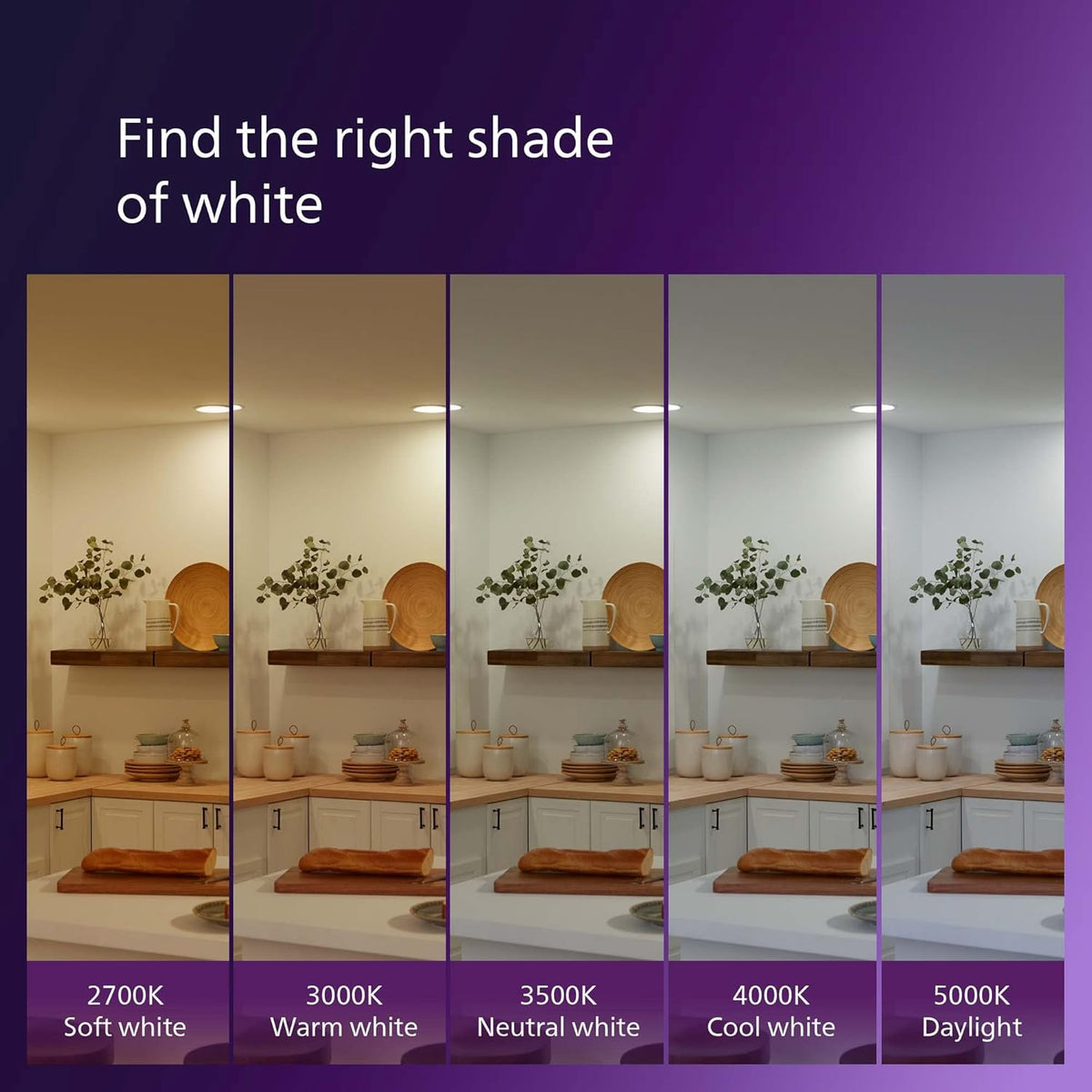 Philips 60W Equivalent A19 LED Bulb, Dimmable, High CRI 90+, Soft White 2700K, 800 Lumens, Medium Base (E26), 4-Pack