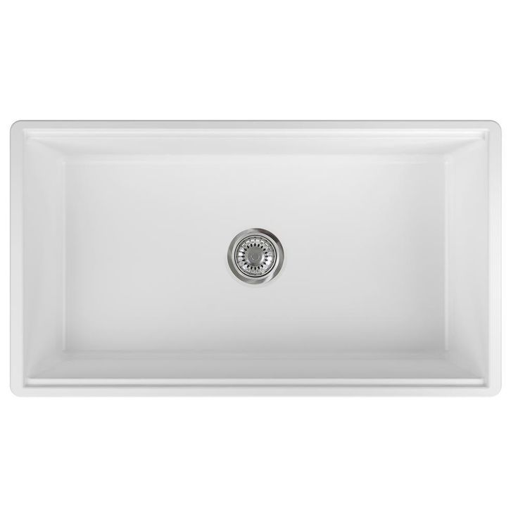 Yorkshire Farmhouse Fireclay 33 in. Single Bowl Kitchen Sink with Cutting-Board, Grid and Strainer in White