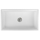 Yorkshire Farmhouse Fireclay 33 in. Single Bowl Kitchen Sink with Cutting-Board, Grid and Strainer in White