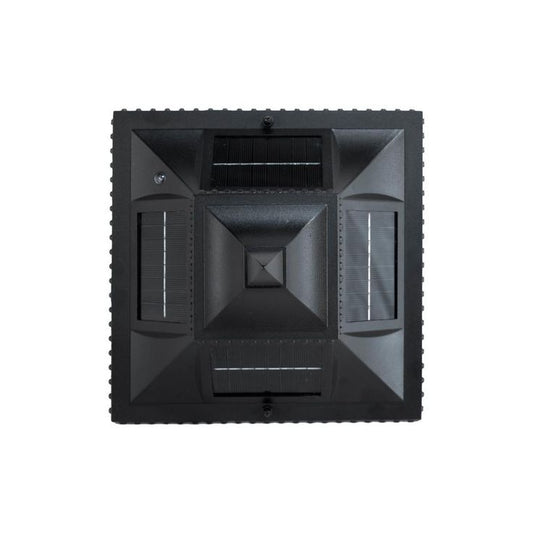 Pagoda Bulb Solar 22 in. 1-Light Black Cast Aluminum for Outdoor with Post, Pier and Wall Mounts