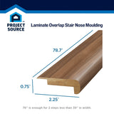 SimpleSolutions 2.37-in x 78.7-in Woodfin Oak Prefinished Stair Nosing