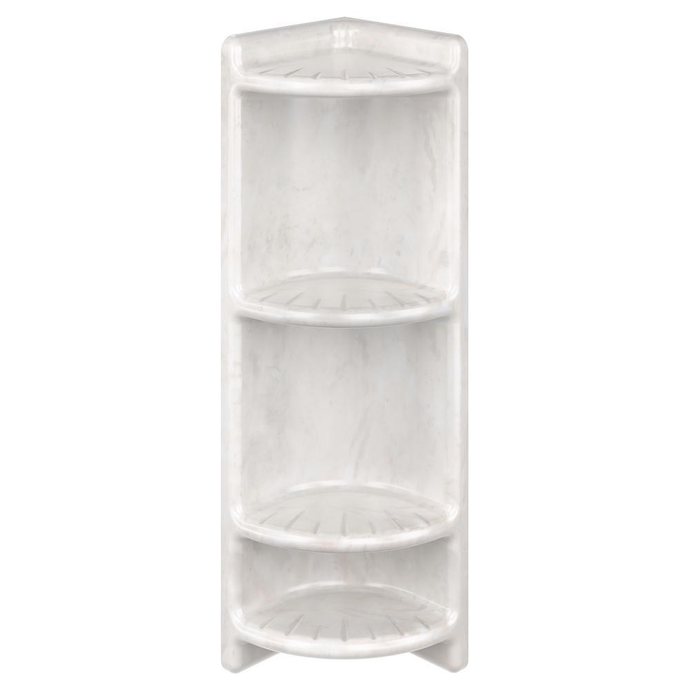 4-Shelf Corner Caddy in Dove White - Super Arbor