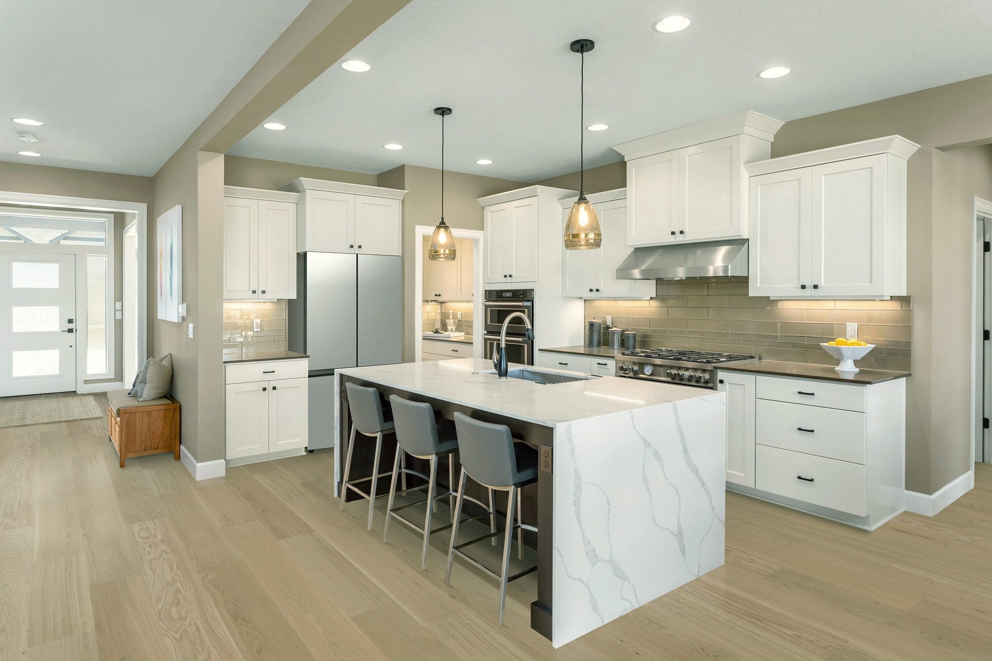 CALI European white oak New Vine hardwood flooring — installed room view
