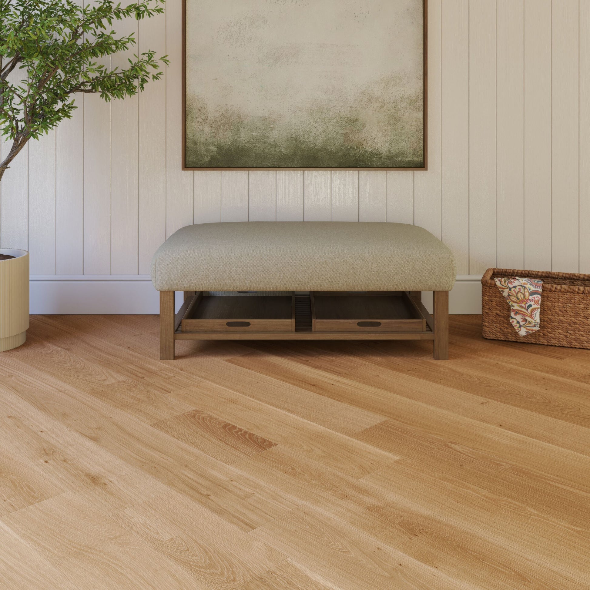 CALI European white oak Twilight Tannin hardwood flooring — alternate angle