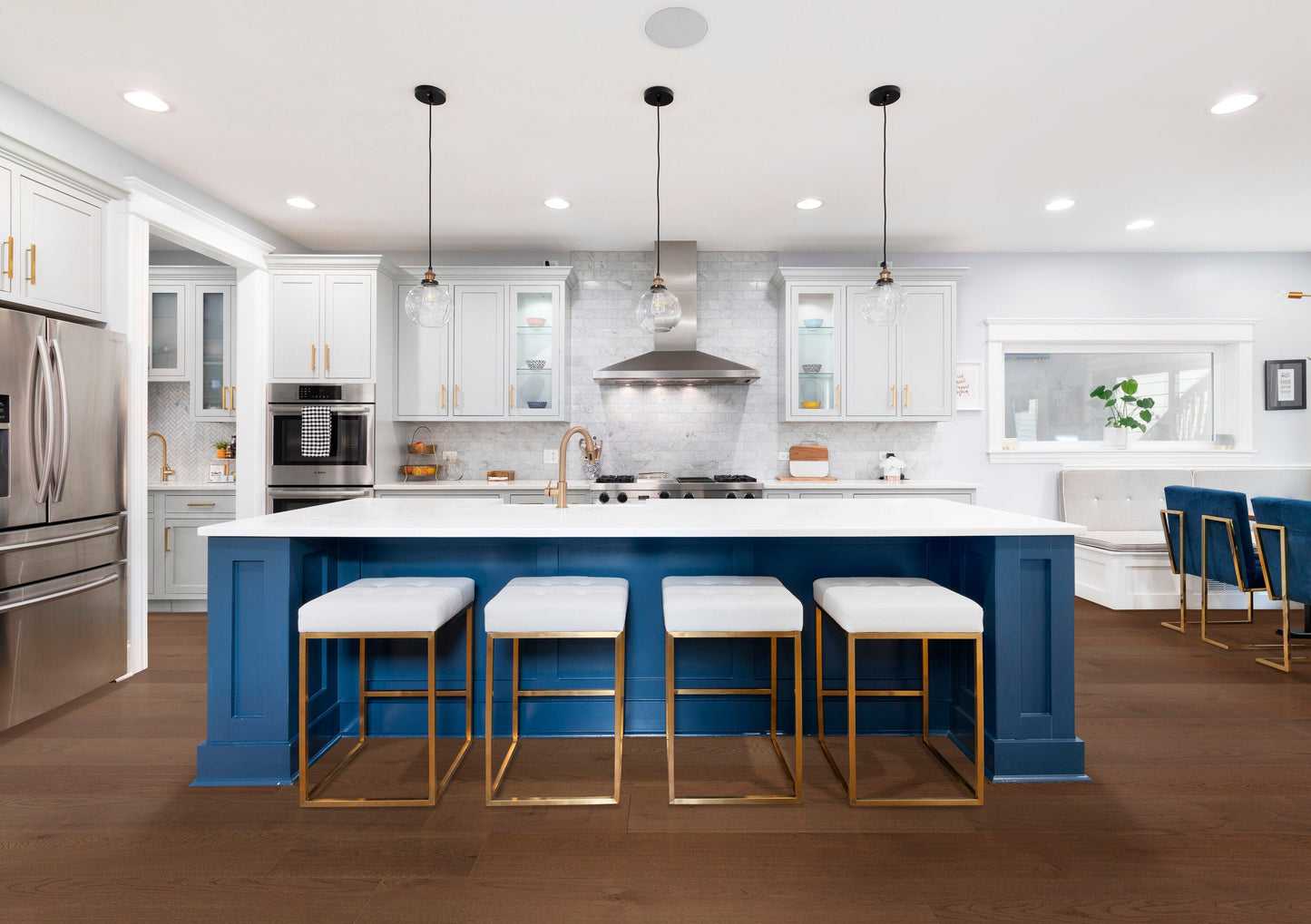 CALI European white oak Barnyard Brut hardwood flooring — installed room view