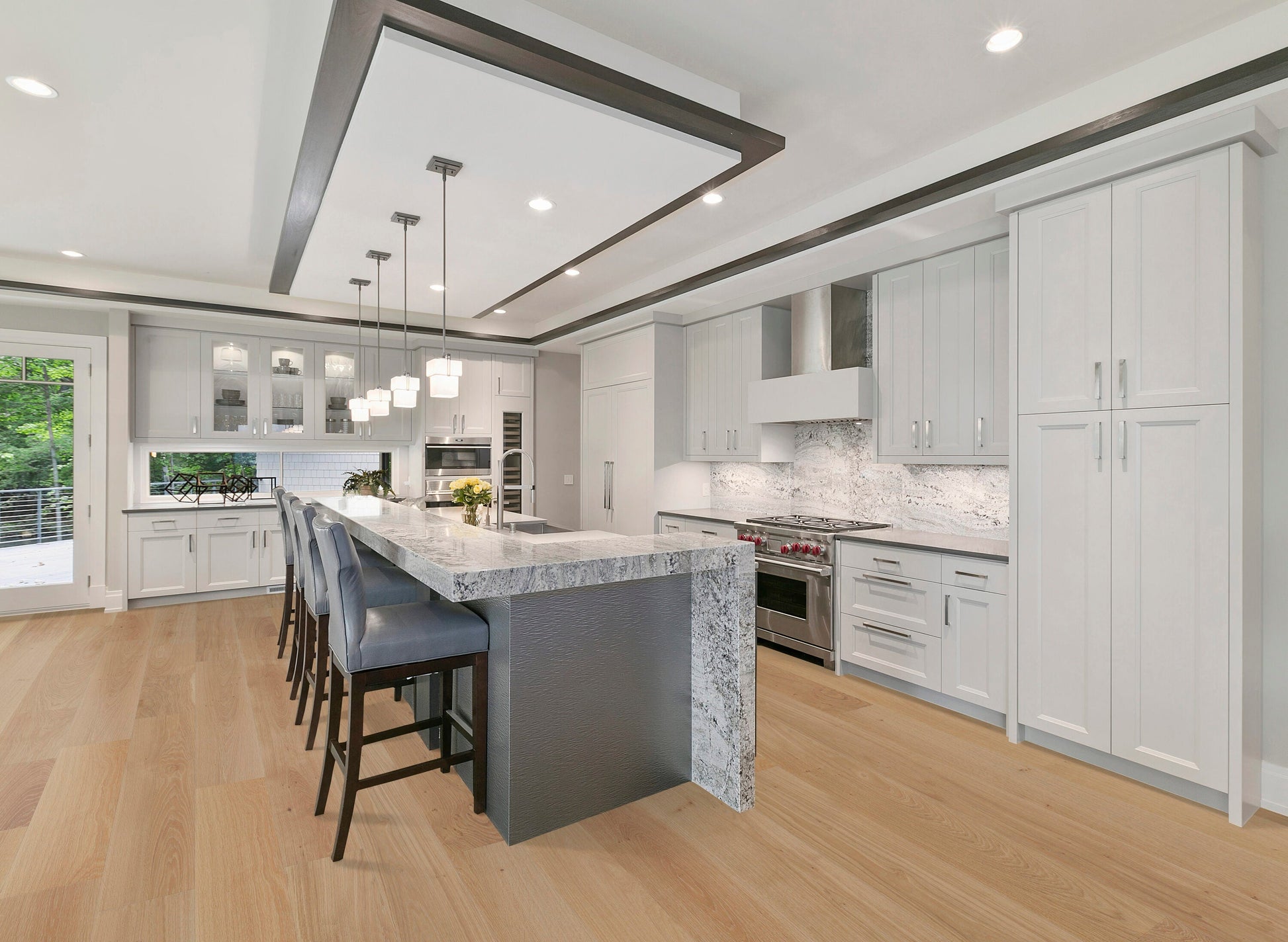 CALI European white oak Twilight Tannin hardwood flooring — installed room view