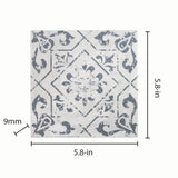 Elida Ceramica Cardosa Deco Squares 6-in x 6-in Matte Porcelain Encaustic Wall Tile