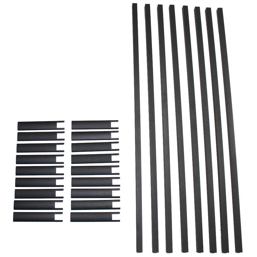 4 ft. Textured Black Aluminum Stair Picket and Spacer Set - Super Arbor