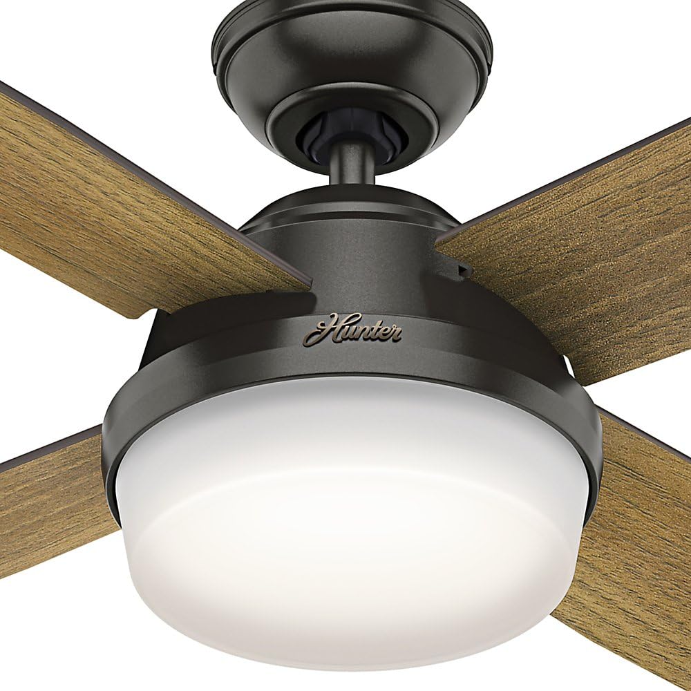 Hunter Dempsey 60-in Brushed Nickel LED Indoor Ceiling Fan with Remote, 4-Blade