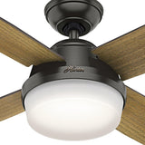 Hunter Dempsey 60-in Brushed Nickel LED Indoor Ceiling Fan with Remote, 4-Blade