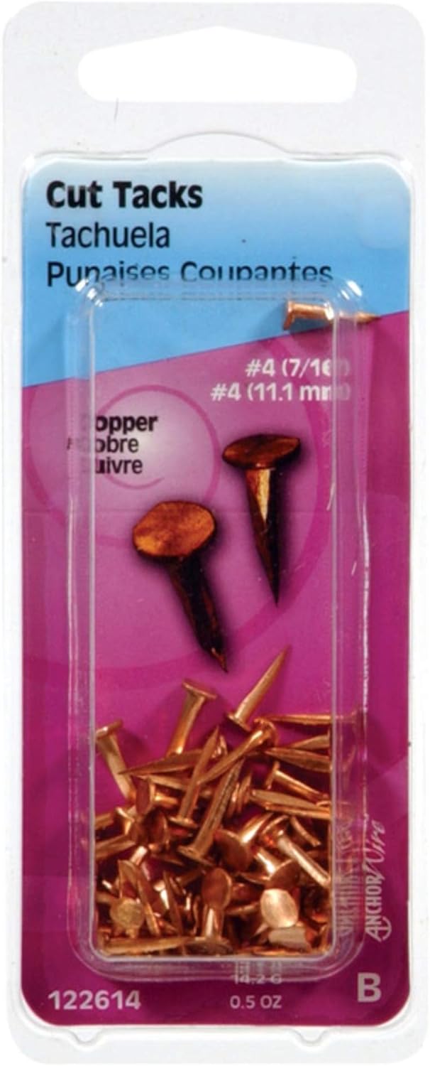 Hillman No. 4 x 7/16 in. Copper Cut Tacks, 0.5 oz Pack