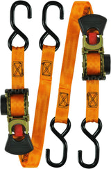 Keeper 1 in. x 6 ft. x 500 lbs. Retractable Motorcycle/ATV Ratchet Tie-Down Straps (2-Pack)