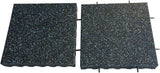 Rubber-Cal Eco-Safety Interlocking Playground Tile, 3" Thick, 19.5" x 19.5", Blue/White Speckled, Single Tile Covers 2.77 sq. ft.