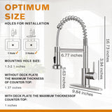 HGN Kitchen Faucet with Pull Down Sprayer, Brushed Nickel