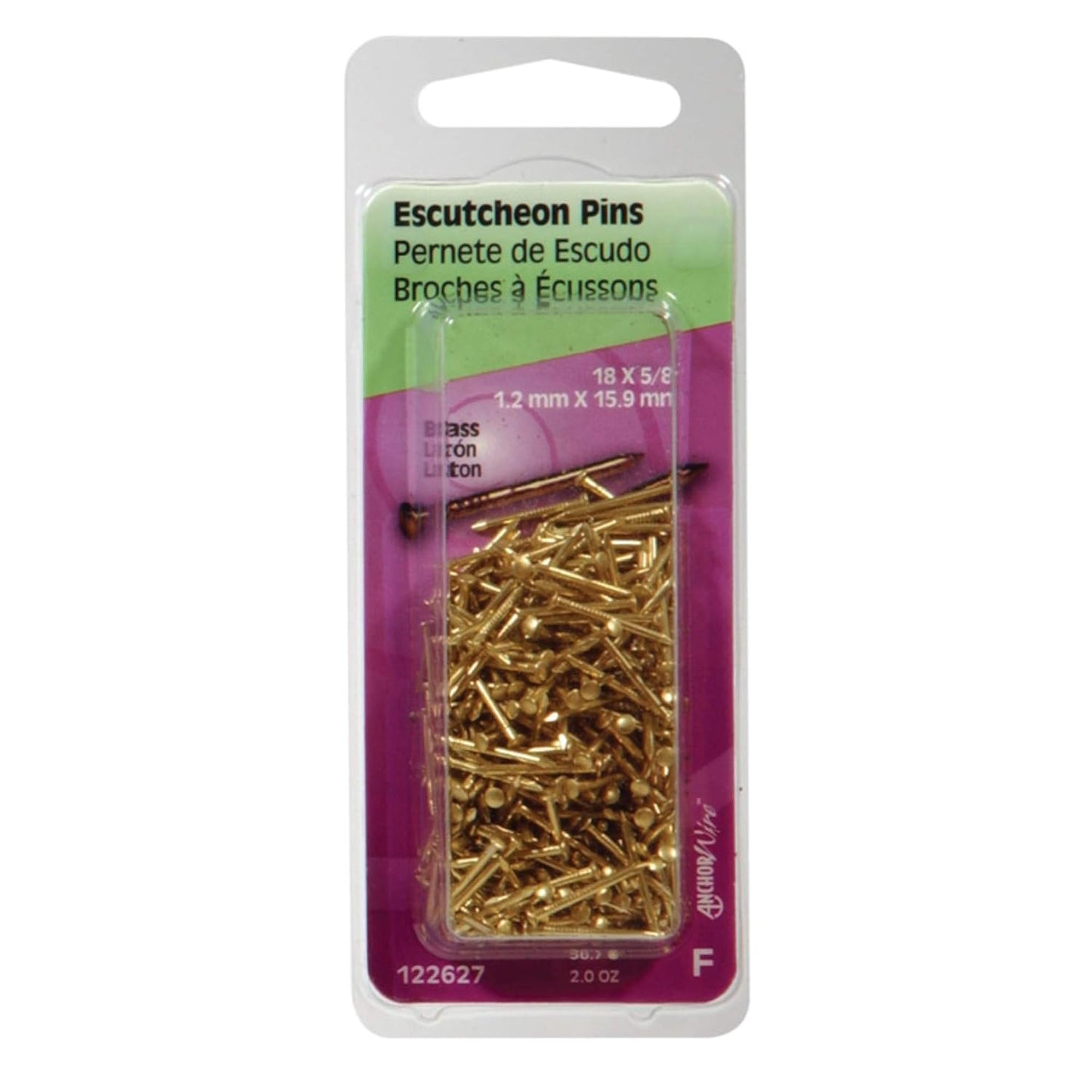 Hillman 18 Ga. x 5/8 in. Brass Escutcheon Pins, 2 oz Pack