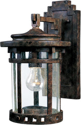 Maxim Lighting Santa Barbara VX 13-in H Outdoor Wall Lantern, Sienna Finish with Seedy Glass, Hardwired Incandescent