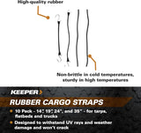 Keeper EPDM Rubber Strap Assorted, 10-Pack (14", 19", 24", 35")