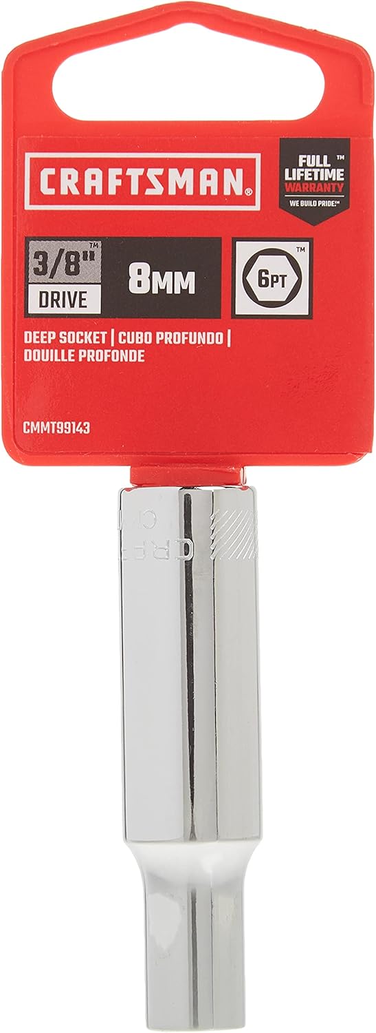 Craftsman 8mm Metric Deep Socket, 3/8-inch Drive, 6-Point (CMMT99143)