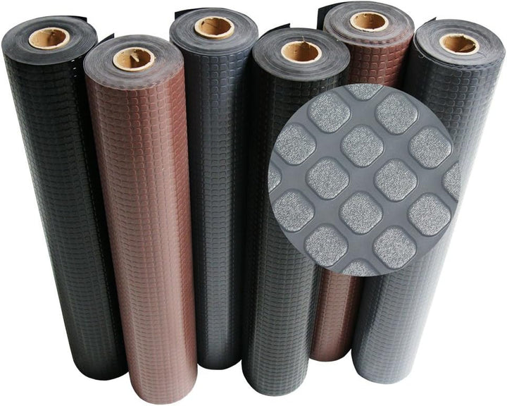 Rubber-Cal Block-Grip 4 ft. x 8 ft. Brown Commercial PVC Flooring Roll