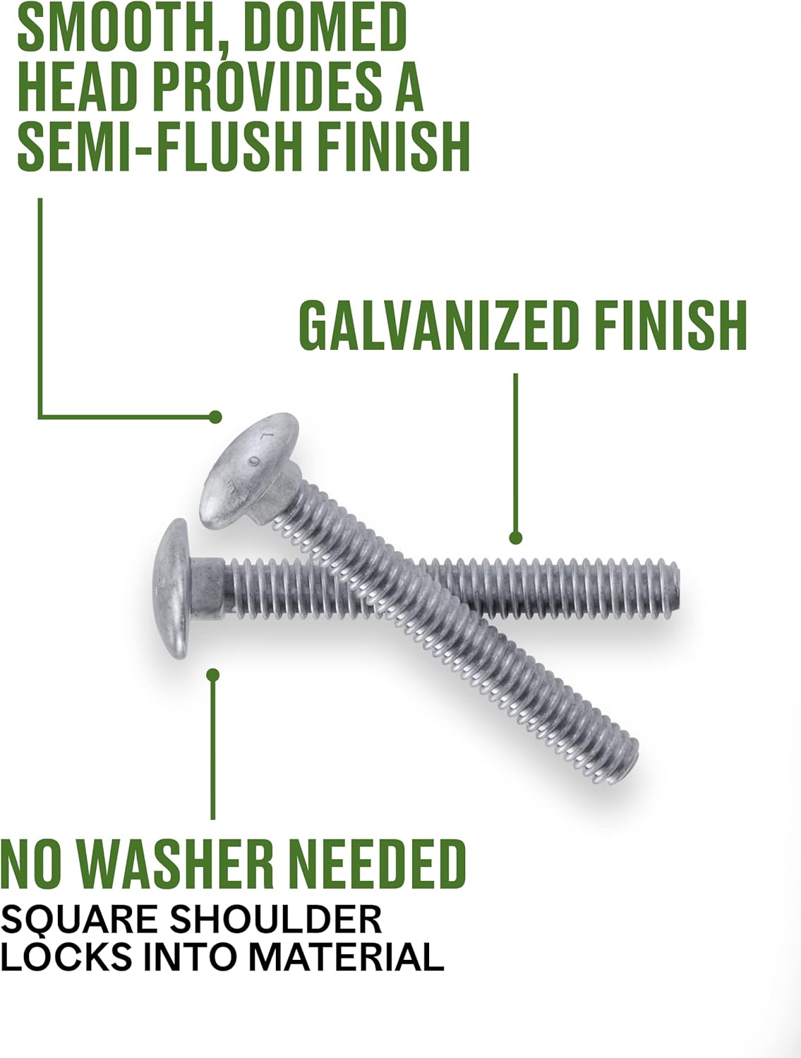 Hillman 3/8 in. x 1 in. Hot-Dipped Galvanized Steel Carriage Bolts, 100-Pack