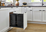 Rev-A-Shelf 53WC Series Double 27-Quart Plastic Soft-Close Pull-Out Trash Can, Orion Gray