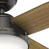 Hunter Dempsey 60-in Brushed Nickel LED Indoor Ceiling Fan with Remote, 4-Blade
