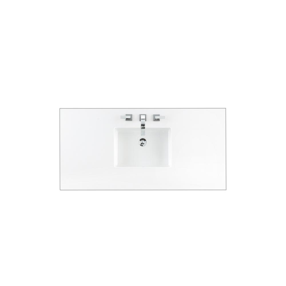 30 in. Single Basin Vanity Top in Classic White Silestone Quartz with White Basin - Super Arbor
