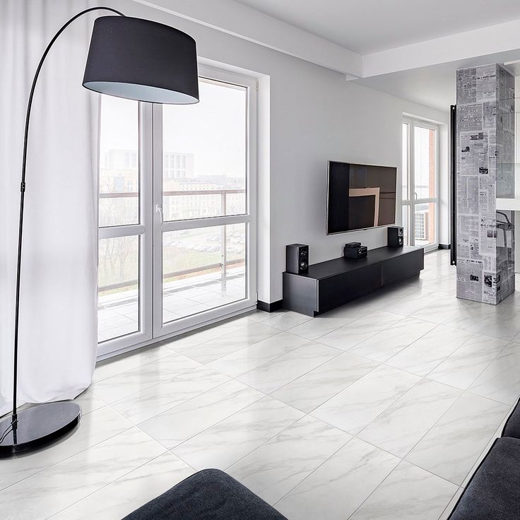 Bianco Carrara 12-in x 24-in Glazed Ceramic Marble Look Floor and Wall Tile (1.92-sq. ft/ Piece)