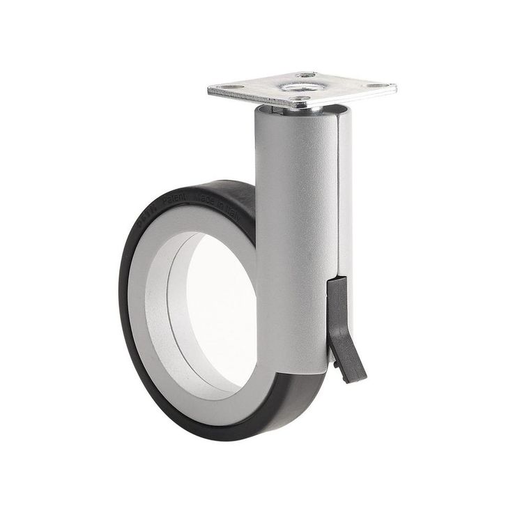 3-17/32 in. black and Aluminum Swivel with Brake plate Caster, 132 lb. Load Rating