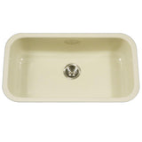 Porcela Series Undermount Porcelain Enamel Steel 31 in. Large Single Bowl Kitchen Sink in White - Super Arbor