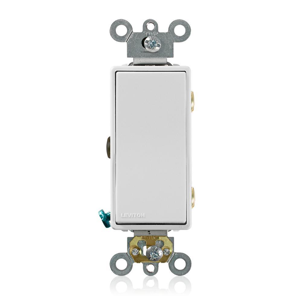 Decora 15 Amp 3-Way AC Quiet Rocker Switch, White - Super Arbor