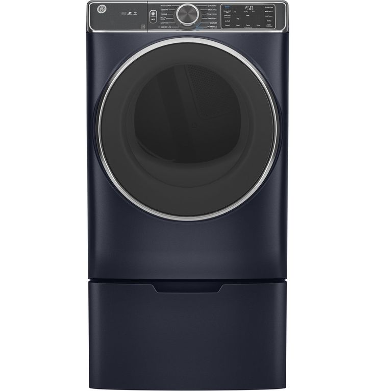 GE 7.8 cu. ft. Smart 240-Volt Sapphire Blue Stackable Electric Vented Dryer with Steam and Sanitize Cycle, ENERGY STAR