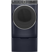 GE 7.8 cu. ft. Smart 240-Volt Sapphire Blue Stackable Electric Vented Dryer with Steam and Sanitize Cycle, ENERGY STAR