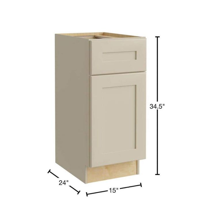 Home Decorators Collection Newport 15 in. W x 24 in. D x 34.5 in. H Assembled Plywood Base Kitchen Cabinet in Blended Cream with 1ROT Soft Close RH