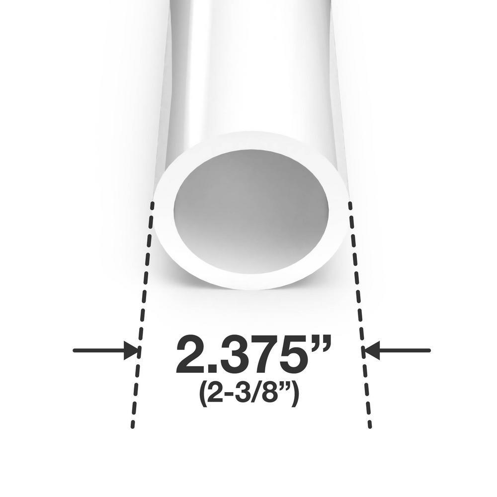 2 in. x 5 ft. Furniture Grade Schedule 40 PVC Pipe in White (2-Pack) - Super Arbor