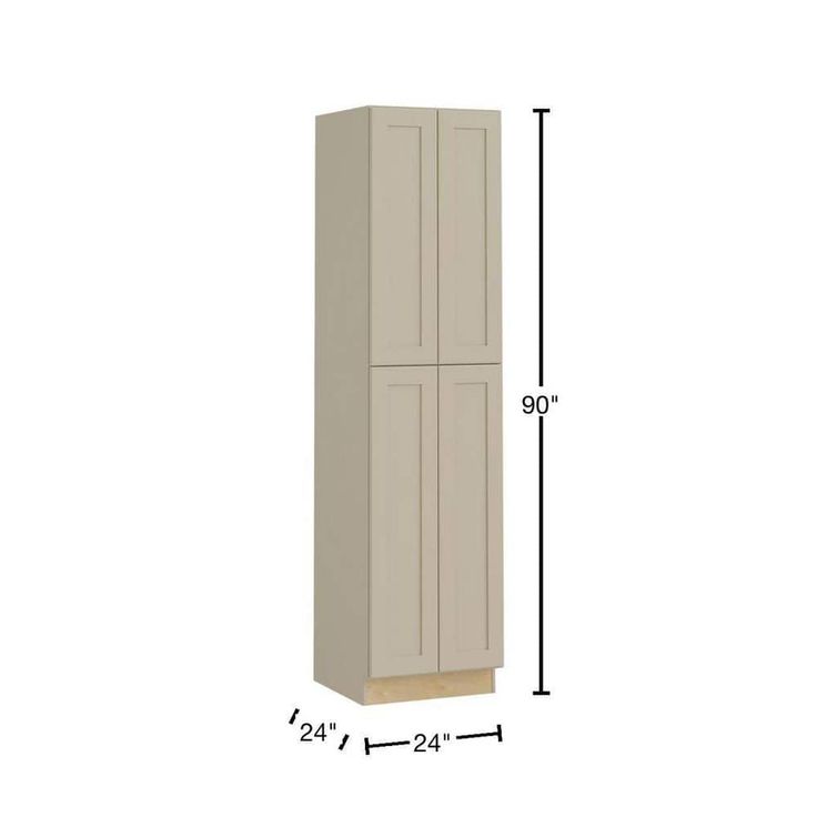 Home Decorators Collection Newport 24 in. W x 24 in. D x 90 in. H Assembled Plywood Pantry Kitchen Cabinet in Blended Cream with Soft Close