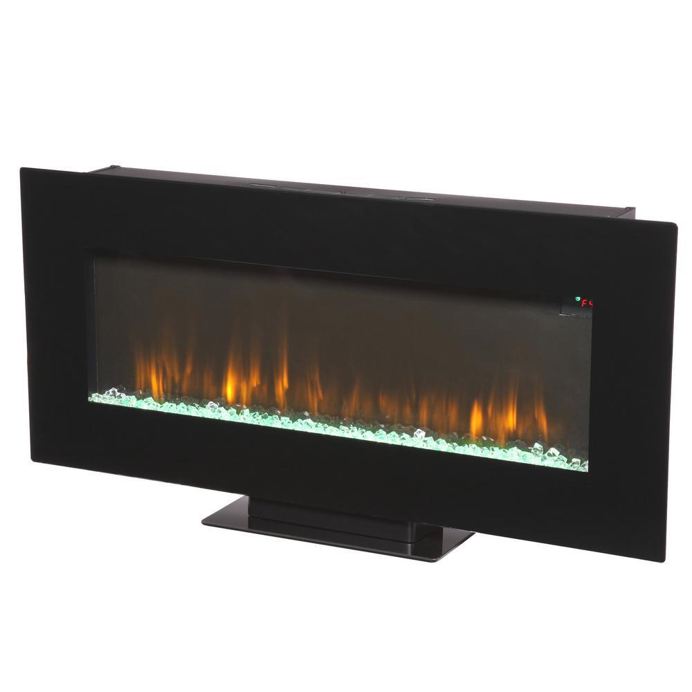 42 in. Infrared Wall Mount Electric Fireplace in Black - Super Arbor