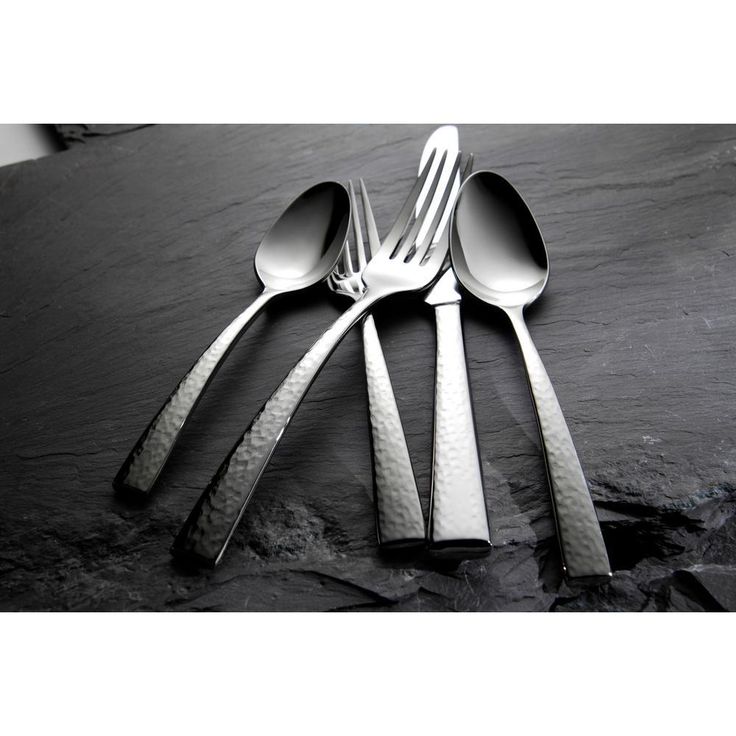 Chef's Table Hammered 18/0 Stainless Steel Teaspoons (Set of 12)