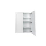 Ready to Assemble 33x42x12 in. Shaker Double Door Wall Cabinet 3-Shelf in White
