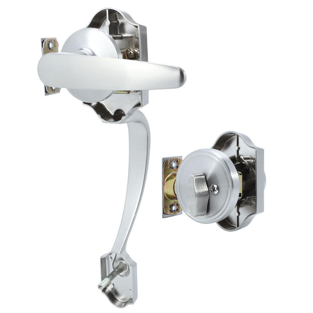 Single Cylinder Satin Nickel Door Handleset - Super Arbor