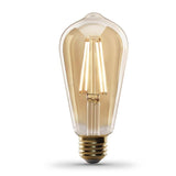 Feit Electric 60-Watt Equivalent ST19 Dimmable LED Amber Glass Vintage Edison Light Bulb With Straight Filament Warm White (16-Pack)
